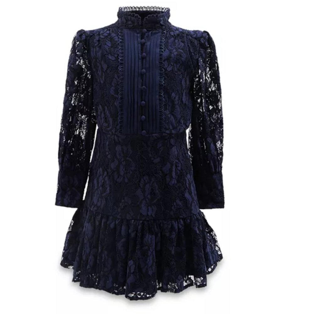 Bardot Junior Girls' Navy Blue Talina Lace Dress - Size 6